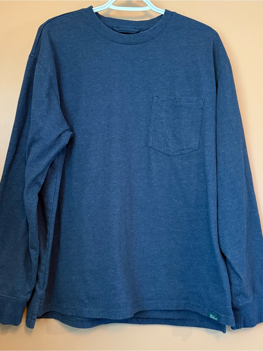 Woolrich Men’s M Blue Long Sleeve Pocket Tee Green Label Casual Outdoor